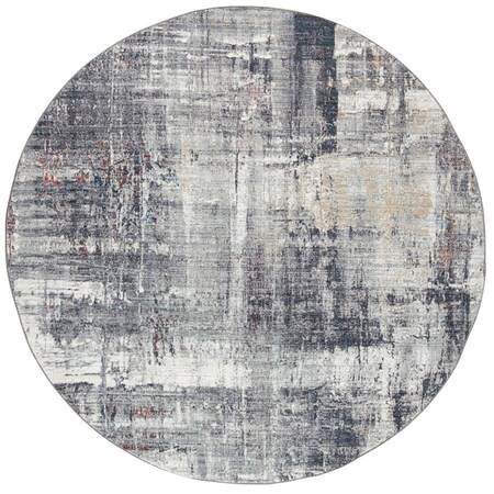 Safavieh 7 x 7 ft. Round Monray 600 Power Loomed RugCharcoal & Ivory MNY615C-7R